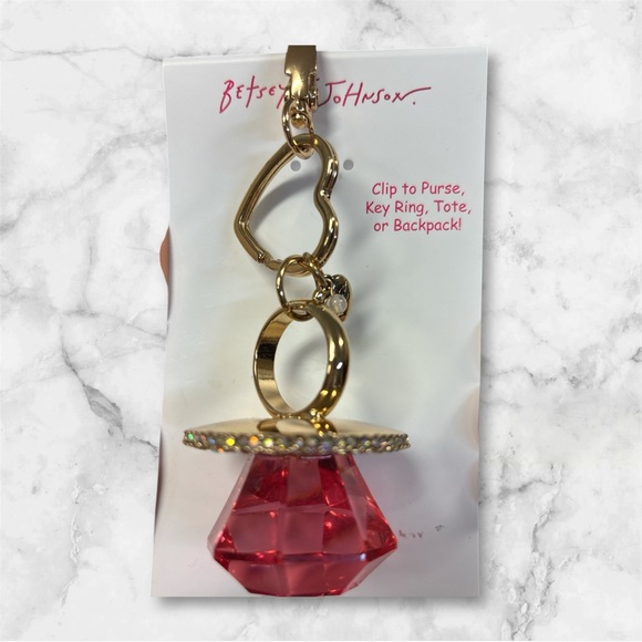 Betsey Johnson Accessories - Betsey Johnson Red Gem Keychain with Gold Accents